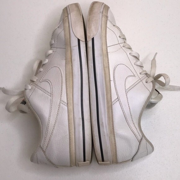 Nike Court Legacy Leather White on White Sneakers Tennis Shoes Women Size 8.5 - Picture 4 of 13